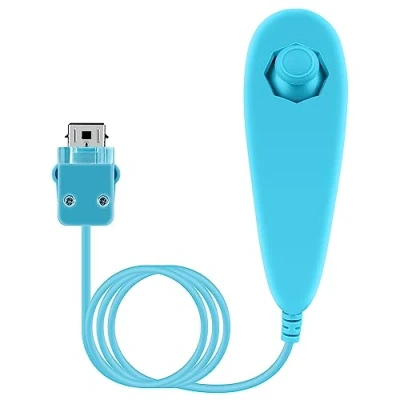 Image de OSTENT Manette Nunchuck Filaire Basée sur Le Mouvement pour Nintendo Wii Console Jeu Vidéo Couleur Bleu