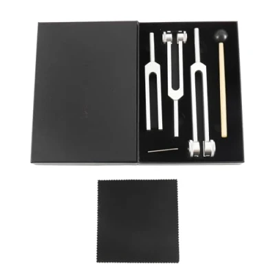 Image de Diapason,Diapason 128hz Thérapeutique,Jeu de 3 diapasons (128Hz、256Hz、512Hz) idéal pour la thérapie, ThéRapie des chakras,la par le Son, Soulagement Stress