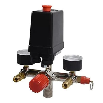 Image de Compresseur d&#039;air Durable Pompe Pressostat avec Vanne Contrôle Régulateurs Jauge