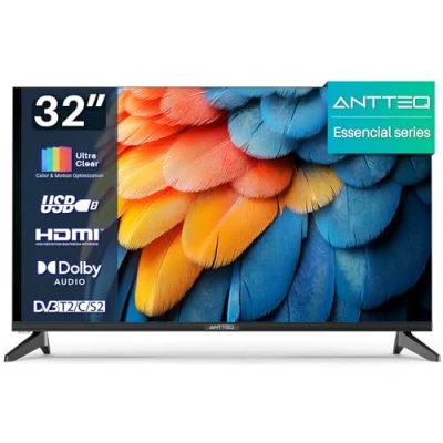 Image de Antteq Essential Series TV 32 Pouces (80cm LED HD, Télévision avec Triple Tuner (DVB T/T2 C S/S2),Triple Réduction du Bruit,(E32 AH1Q1L) 2024
