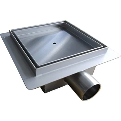 Image de Caniveau de douche en acier inoxydable S8 pour prêt à carreler dimensions au choix, Dimension:15 x 15 cm