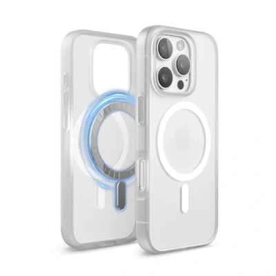 Image de elago Coque Transparente Hybride Magnétique Compatible avec iPhone 16 Pro Étui 6,3&quot; MagSafe, Technologie PC + TPU, Pare Chocs Antichoc, Protection de Caméra Élevée (Clair Mat)
