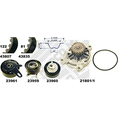 Image de MAPCO 41819/1 Pompe à Eau + Kit De Distribution 26,5mm VOLVO: S80 I, V70 2