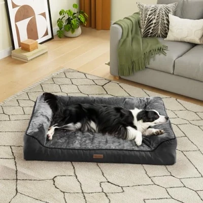 Image de YITAHOME Panier pour Chien Orthopédique,Coussin Dehoussable Chien,Coussin Chien,Lavable Lit Chien,106x80cm,Gris
