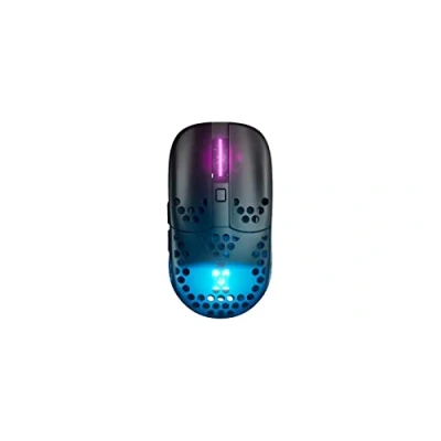 Image de Xtrfy MZ1 Wireless, souris sans fil de gaming ultra légère, radio 2,4 GHz, capteur 3370 Pixart, forme exclusive pour une visée optimale, rétro éclairage RGB, rechargeable, Noir