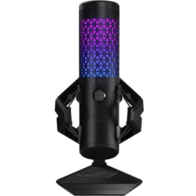 Image de ASUS ROG Carnyx Microphone Professionnel Gaming à condensateur cardioïde, Capsule de 25 mm qualité Studio, fréquence d&#039;échantillonnage 192 kHz / 24 Bits, Filtre Passe Haut