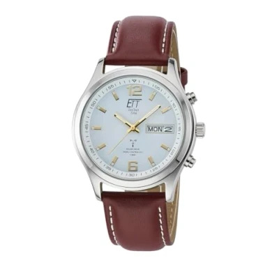 Image de Montre sans fil Eco Tech Time EGS 11248 12L Série Gobi Radio solaire Bracelet en cuir Pour homme