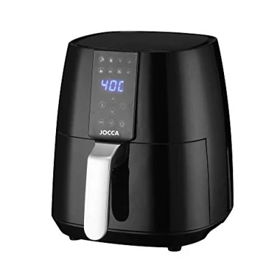 Image de Jocca Friteuse à air chaud 3,8L sans huile Cuisine saine Puissance 1450 W Protection contre la surchauffe Poignée Cool Touch (argent/noir)