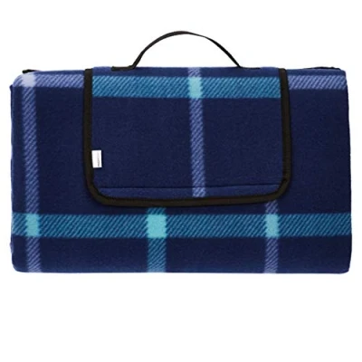 Image de Amazon Basics Couverture pour pique nique avec envers imperméable 200 x cm, Bleu Foncé