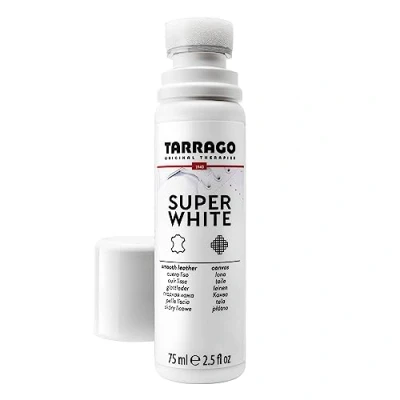 Image de Tarrago Super White 75 ml Décolorant Blanc Convient à toutes les surfaces Cuir, cuir lisse, synthétique et toile pour chaussures Baskets.