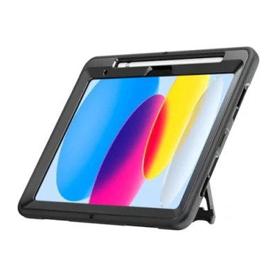 Image de Coque arrière iPad 10.9 4SMARTS Housse noire Multicouche Résistante aux chocs Fonction d&#039;arrêt