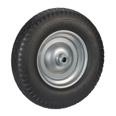 Image de Relaxdays Roue de brouette 4.00 8, en Caoutchouc, Jante Acier, Robuste, Charge Max. 100 kg, Noir Gris