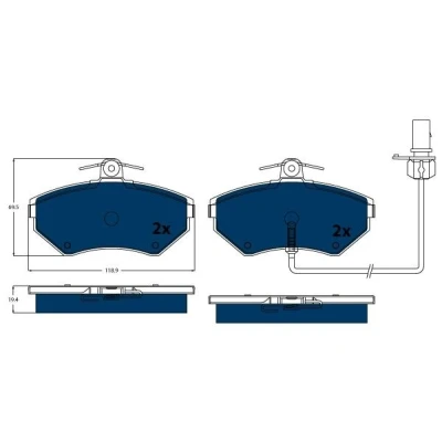 Image de TRW GDB1366BTE Jeu de plaquettes frein contact signal d&#039;usure inclus AUDI: A4 B5 Avant