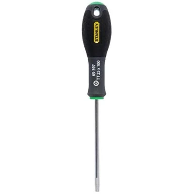 Image de Stanley 1 65 397 Tournevis Tt25 100 Mm Gamme FatMax Fabriqués En France Lame Acier Sablage De L&#039;Empreinte Poignée Soft Grip Liaison Quasi Incassable Anticorrosion