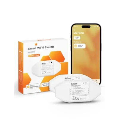Image de Refoss Interrupteur WiFi Intelligent Compatible avec HomeKit, Connecté pour Siri, Alexa et Google Home, DIY Commutateur Contrôle à Distance Fonction de Temps, 2500W, 2 pièce