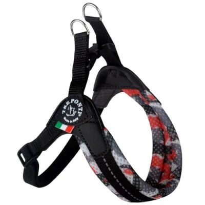 Image de Harnais pour chien Trois ponts Filet camouflage rouge Sous ventre réglable (2½ de 5 kg à 6 kg)