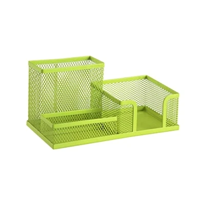 Image de Leviatan Organiseur de Bureau en Métal Porte Stylo pour avec Notes Maille 205 x 103 98 mm Vert Citron