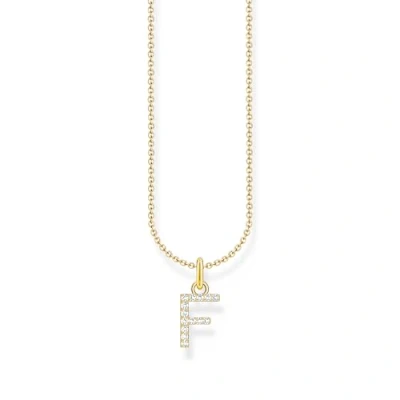 Image de THOMAS SABO Collier lettre F, argent doré avec zirconium, KE2245 414 14