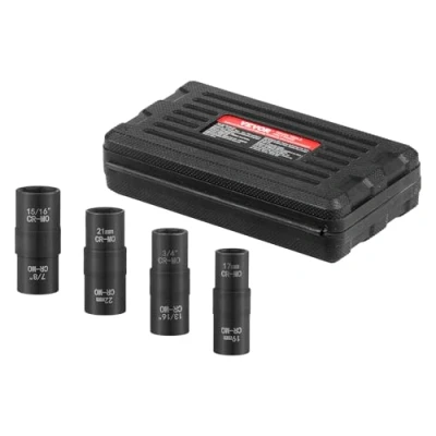 Image de VEVOR wielmoer slagdoppenset 12,7 mm aandrijving metrisch &amp; SAE 4 delig