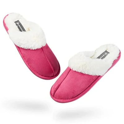 Image de DUNLOP Chaussons Femme Chauds, Pantoufles Hiver Fourrure (38 EU, Rose Vif, numeric_38)