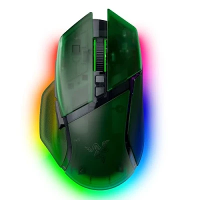 Image de Razer Basilisk V3 Pro 35K Phantom Green 20ème Anniversaire Souris de Jeu sans Fil Ergonomique RGB entièrement Personnalisable (molette à 4 Directions, capteur DPI, 13 Boutons)