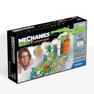 Image de Geomag Mechanics Gravity Elevator Circuit Educational and Creative Game for Children Magnetic Building Blocks, with Recycled Plastic Set of 207 Pieces