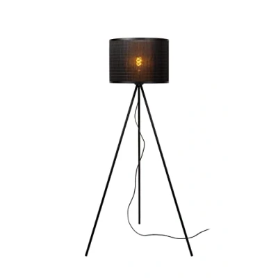 Image de Lucide Lampe sur pied Tagalog en bambou, noire, trépied