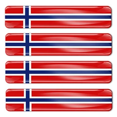 Image de Biomar Labs® 4 x 3D Flexibles Autocollant Stickers National Drapeaux Norvège Norvégien Norway F 15