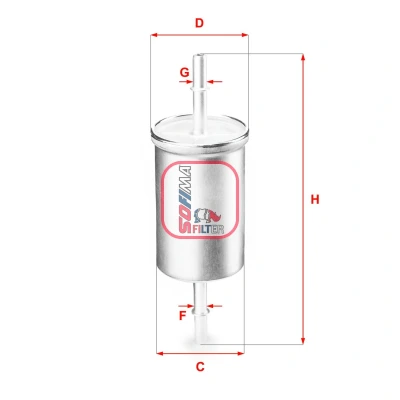 Image de SOFIMA S 1769 B Filtre à Carburant Cartouche filtrante 7,9 FORD: Focus Mk1 3/5 portes, Transit Connect Van, Break