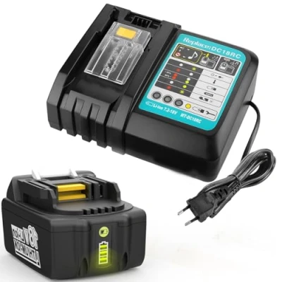 Image de Energup BL1840 18V 4,0Ah Batterie de Remplacement + 1.5A 7.2V Chargeur pour Makita BL1815 BL1830 BL1850 LXT400 DC18RA DC18RC