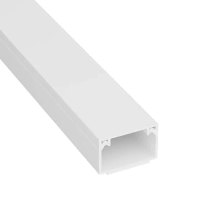 Image de D Line Goulotte Carrée, Cache câble auto adhésif, Gestion et masquage de câbles simples 1 x 25 mm (L) 16mm (H) sections mètre Blanc