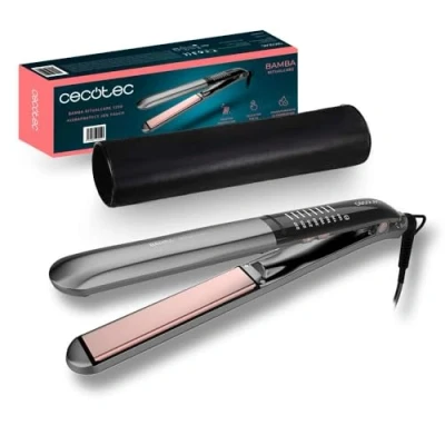 Image de Cecotec Lisseur de Cheveux Bamba RitualCare 1200 HidraProtect Ion Touch. 60 W, Turmaline, Kératine et Huile d&#039;Argan, Tactile Réel, Chauffage Rapide, Plaques Flottantes, Température Réglable