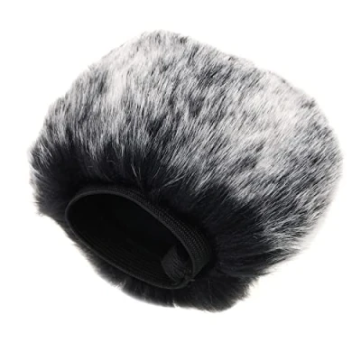 Image de the Lord of Tools Couverture de Microphone Remplacement Compatible avec Zoom H4N Pro Enregistreur Pratique en Fourrure Pare Brise Vent Manchon