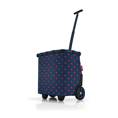 Image de reisenthel carrycruiser Bleu à Pois Rouges Chariot provisions Portable avec Cadre Solide en Aluminium, bandoulière et Sac intérieur Filet Amovible matériau Hydrofuge