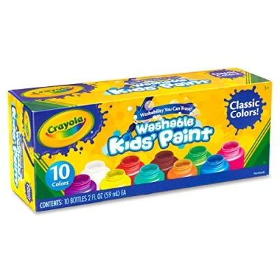 Image de CRAYOLA Kit de 10 Mini Pots Peinture Lavable, Couleurs Différentes Âge Conseillé: à Partir 3 Ans