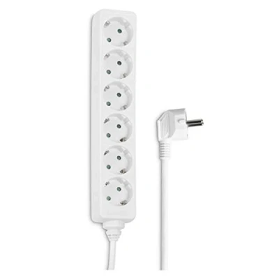 Image de Hama Multiprise 6 prises 16A (Rallonge multiprises 1.4m, Bloc Type F Schuko, 3680W max, Idéal Bureau PC luminaires, Atelier, Meuble TV, Garage) Blanc