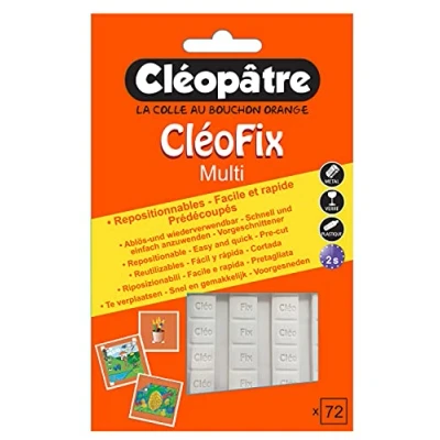 Image de Gomme adhésive repositionnable CLÉOPÂTRE Cléofix 84 pastilles Réutilisable Sans trace