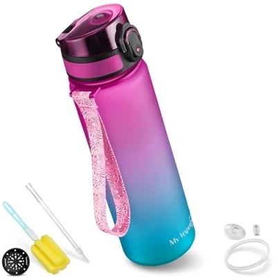 Image de My Vesperbox Minny gourde pour enfant étanche avec paille ou tamis 350ml, 500ml en tritan léger sans BPA maternelle, école