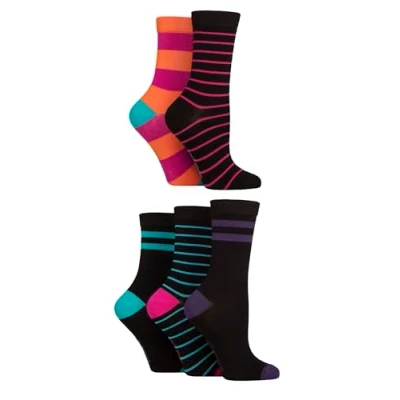 Image de SockShop Chaussettes en bambou doux pour dames Femme, Respirant, Rafraîchissant, Uni, À motifs et rayés dans un multipack de 5 paires Taille 37 42 Rayure Brillante