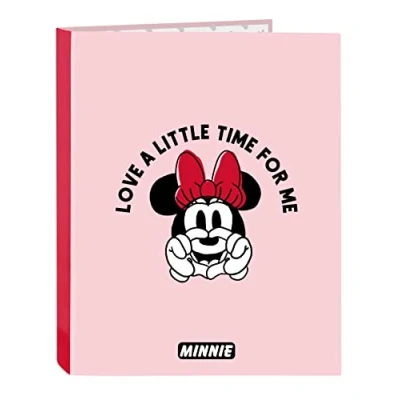 Image de MINNIE MOUSE Me Time Classeur à 4 anneaux pour enfants de différents âges, confortable et polyvalent, qualité résistance, 26,5 x 33 cm, rose clair, Estándar, décontracté