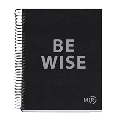 Image de Miquelrius Carnet A5 Be Eco, 80 Feuilles 90 g/m², Pois, 1 Bande Couleur, 2 Trous, Couverture Recyclée, Noir Anthracite