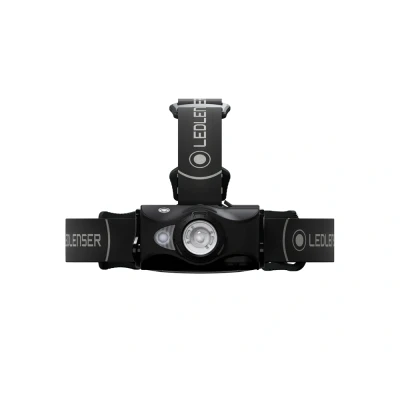 Image de Lampe frontale LED MH8 d&#039;extérieur, noir, rechargeable batterie, 600 lumens, autonomie maximale de 60h, lumière rouge, verte, bleue, peut fonctionner 2 piles AA, verrouillage transport, chasse