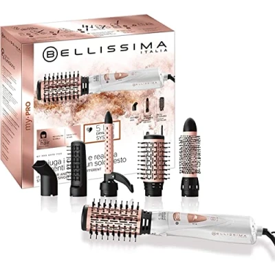 Image de Bellissima Brosse Soufflante My Pro GH18 1100 Brushing Professionnel avec Embouts en Céramique, Système Dry &amp; Style 5 1 2 Combinaisons de Débit d&#039;Air/Température, Position Air Froid Cool Fix