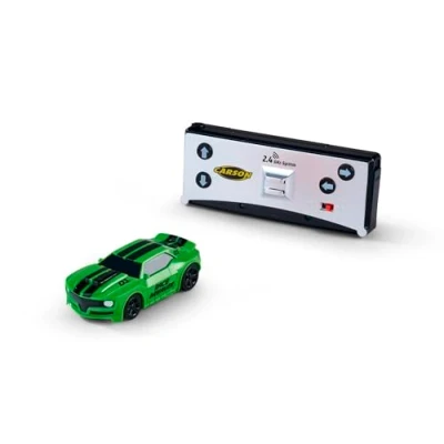 Image de Carson 500404277 Nano Racer Striker Voiture télécommandée, échelle 1:60, 2,4 GHz, Verte, véhicule radiocommandé, autonomie 20 Min, portée 30 m, Jouet RC pour Enfants