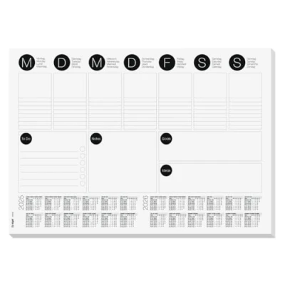 Image de SIGEL HO506 Sous main en papier, calendrier sur 2 ans, un espace pour chaque jour de la semaine et to do list, A3 (42 x 29.7 cm), 30 feuilles