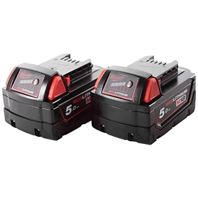 Image de Pack de 2 Batteries MILWAUKEE M18 B5 REDLITHIUM Li Ion 5.0Ah 4932430483