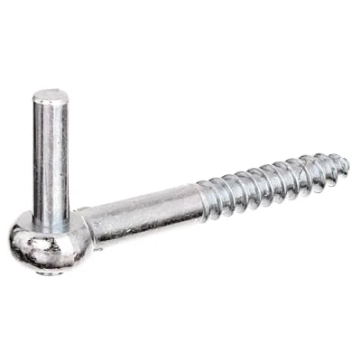 Image de Alberts 844752 Gond à visser crochet en J, avec filetage coupé électro galvanisé, passivé couche épaisse cote axe Ø10 mm longueur 120 kit de 10
