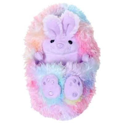 Image de Les LOVIDOUS, Peluche de 17 cm, électronique, Modèle Arc en Ciel Lapin, pour Enfants à partir 3 Ans, CUR008