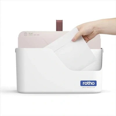 Image de Rotho MyPaper Inbox My Paper Plus Organiseur de documents en plastique (PP) sans BPA Blanc 36,4 x 16,8 31,7 cm