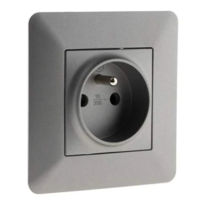 Image de Artezo Prise 2P+T 16A Titanium, 1 Pièce